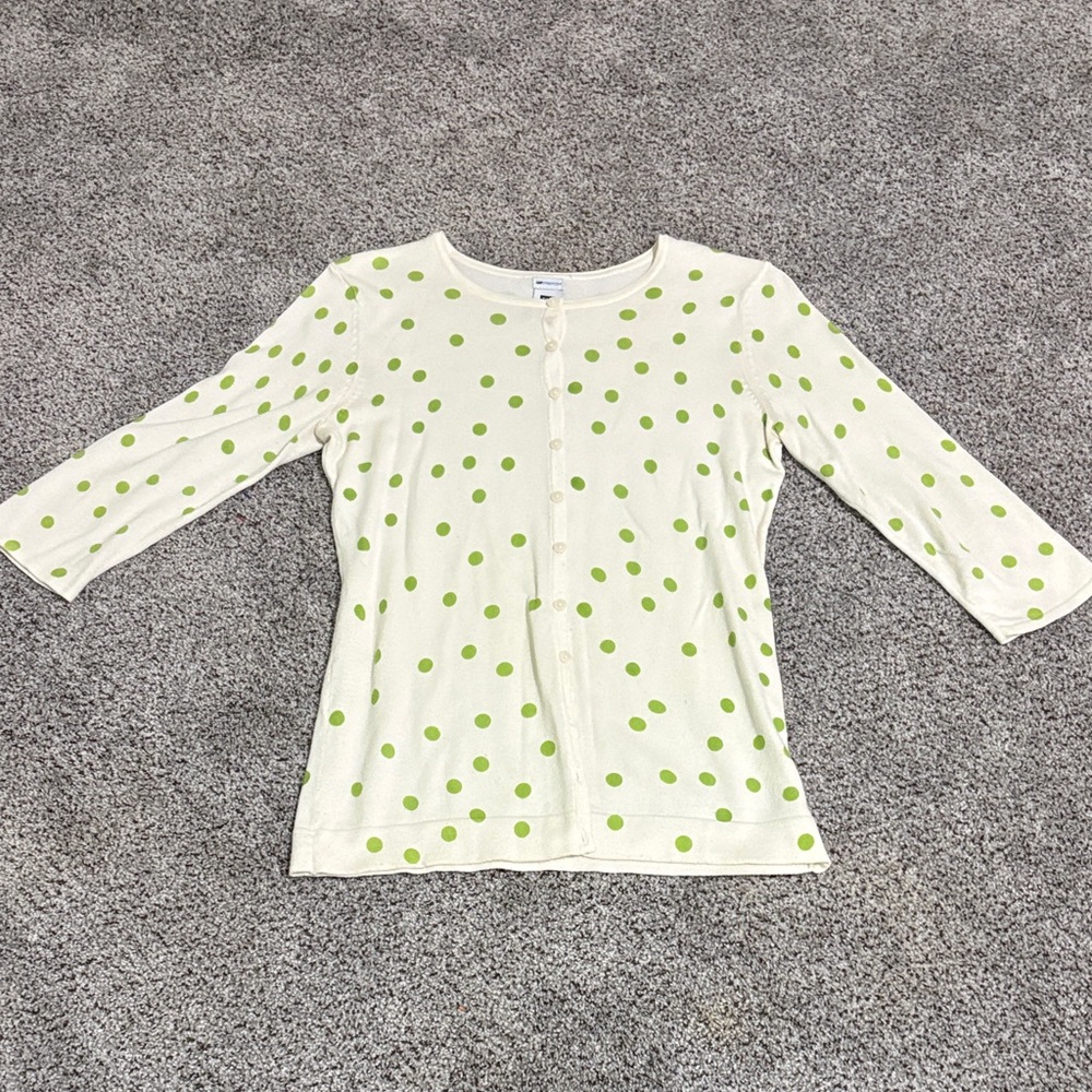 GAP Kids Green Polka Dot Button Down Shirt